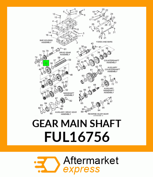 GEAR MAIN SHAFT FUL16756