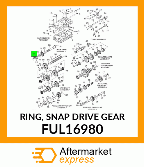 RING, SNAP DRIVE GEAR FUL16980