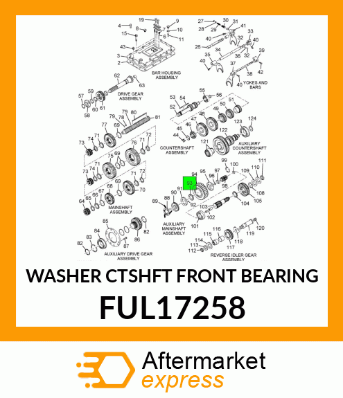 WASHER CTSHFT FRONT BEARING FUL17258