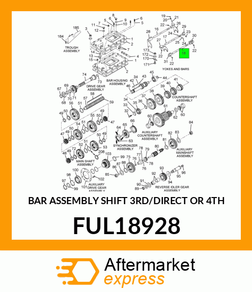 BAR ASSEMBLY SHIFT 3RD/DIRECT OR 4TH FUL18928