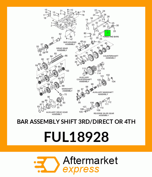 BAR ASSEMBLY SHIFT 3RD/DIRECT OR 4TH FUL18928