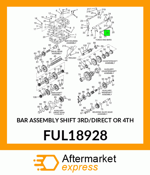 BAR ASSEMBLY SHIFT 3RD/DIRECT OR 4TH FUL18928