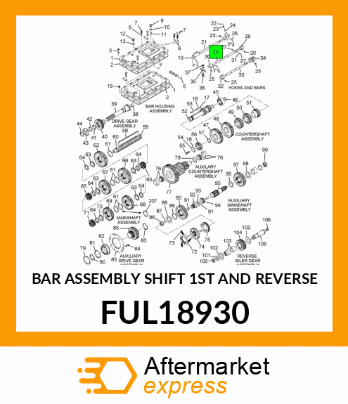 BAR ASSEMBLY SHIFT 1ST AND REVERSE FUL18930