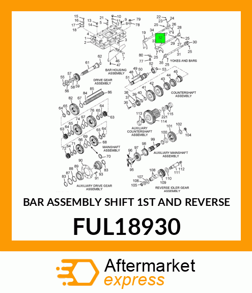 BAR ASSEMBLY SHIFT 1ST AND REVERSE FUL18930