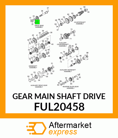 GEAR MAIN SHAFT DRIVE FUL20458