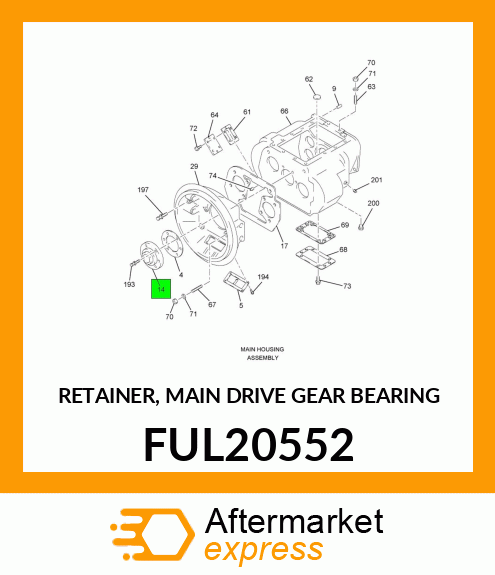 RETAINER, MAIN DRIVE GEAR BEARING FUL20552