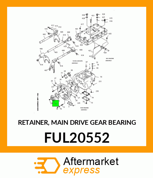 RETAINER, MAIN DRIVE GEAR BEARING FUL20552