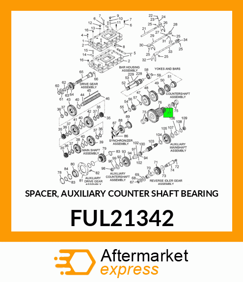 SPACER, AUXILIARY COUNTER SHAFT BEARING FUL21342