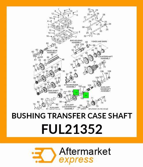 BUSHING TRANSFER CASE SHAFT FUL21352