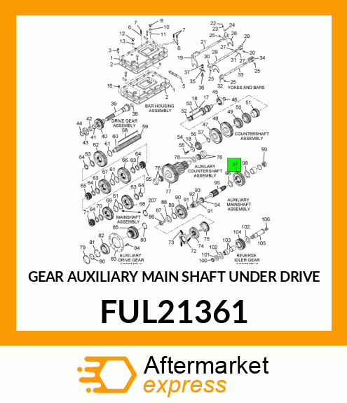 GEAR AUXILIARY MAIN SHAFT UNDER DRIVE FUL21361