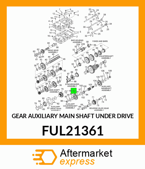 GEAR AUXILIARY MAIN SHAFT UNDER DRIVE FUL21361