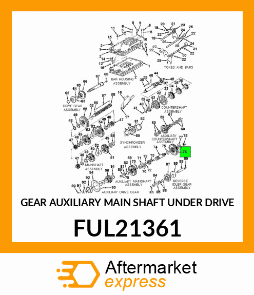 GEAR AUXILIARY MAIN SHAFT UNDER DRIVE FUL21361