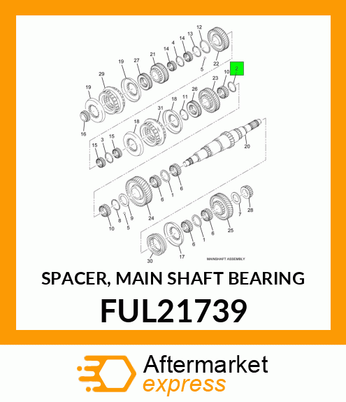 SPACER, MAIN SHAFT BEARING FUL21739