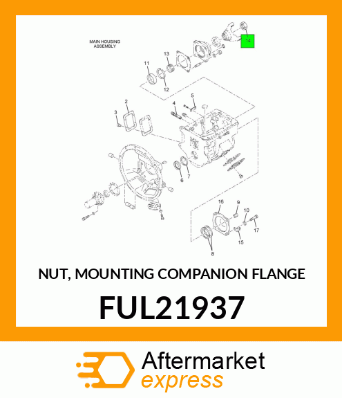 NUT, MOUNTING COMPANION FLANGE FUL21937