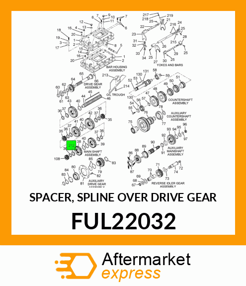 SPACER, SPLINE OVER DRIVE GEAR FUL22032