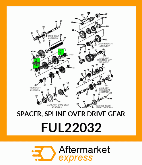 SPACER, SPLINE OVER DRIVE GEAR FUL22032