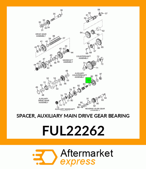 SPACER, AUXILIARY MAIN DRIVE GEAR BEARING FUL22262