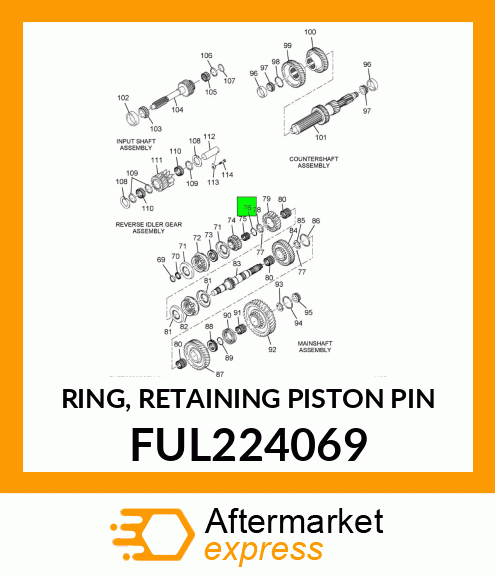 RING, RETAINING PISTON PIN FUL224069