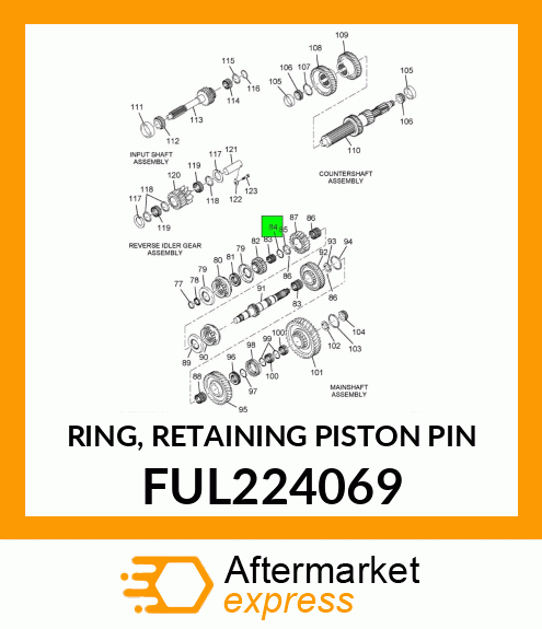 RING, RETAINING PISTON PIN FUL224069