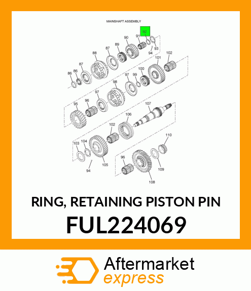 RING, RETAINING PISTON PIN FUL224069