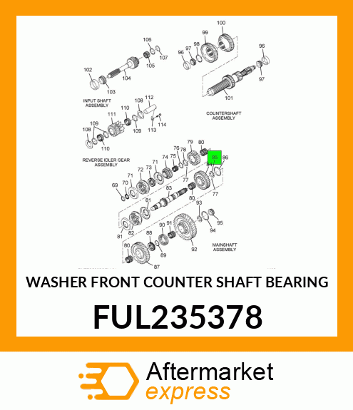 WASHER FRONT COUNTER SHAFT BEARING FUL235378