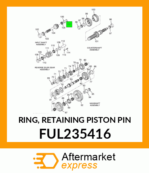 RING, RETAINING PISTON PIN FUL235416