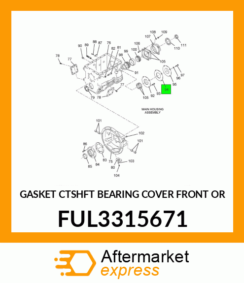 GASKET CTSHFT BEARING COVER FRONT OR FUL3315671