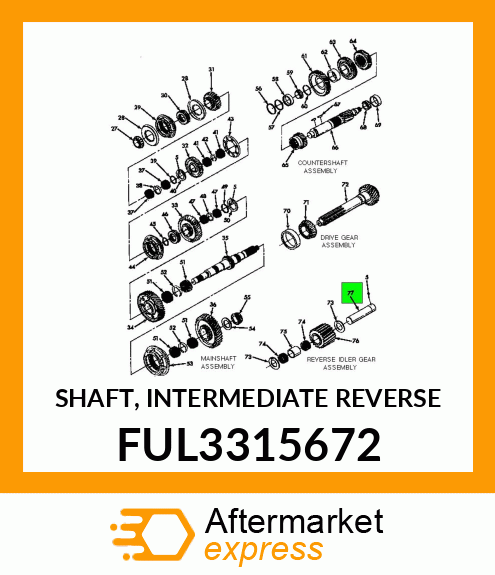 SHAFT, INTERMEDIATE REVERSE FUL3315672