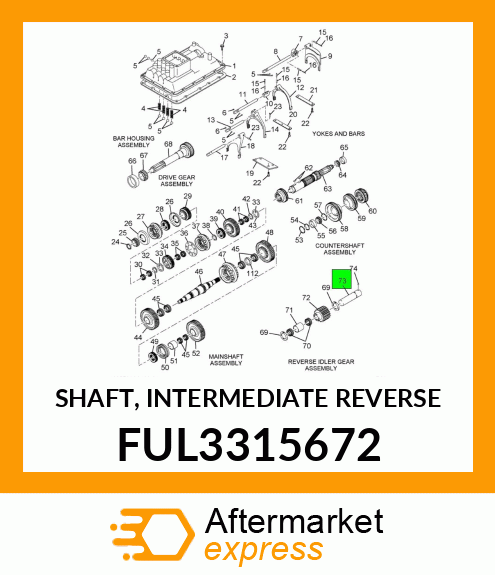 SHAFT, INTERMEDIATE REVERSE FUL3315672