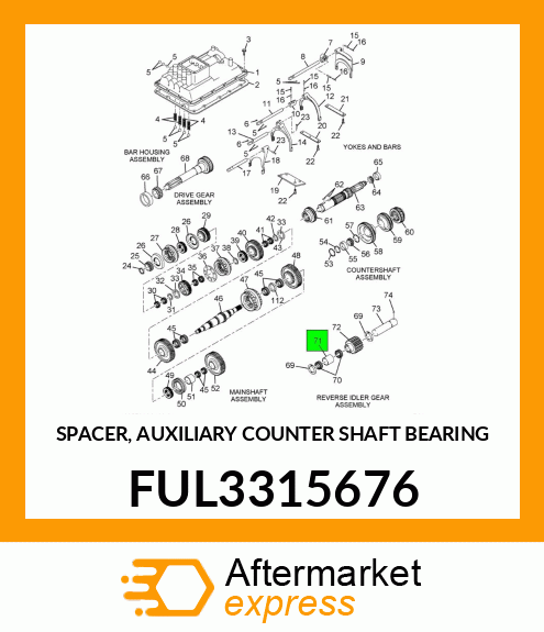 SPACER, AUXILIARY COUNTER SHAFT BEARING FUL3315676