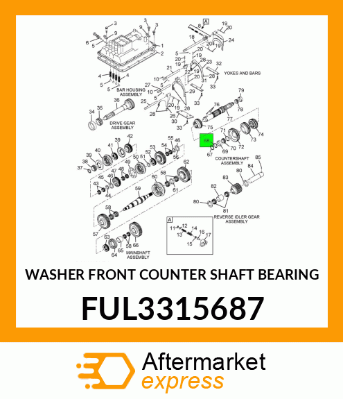 WASHER FRONT COUNTER SHAFT BEARING FUL3315687