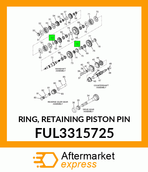 RING, RETAINING PISTON PIN FUL3315725