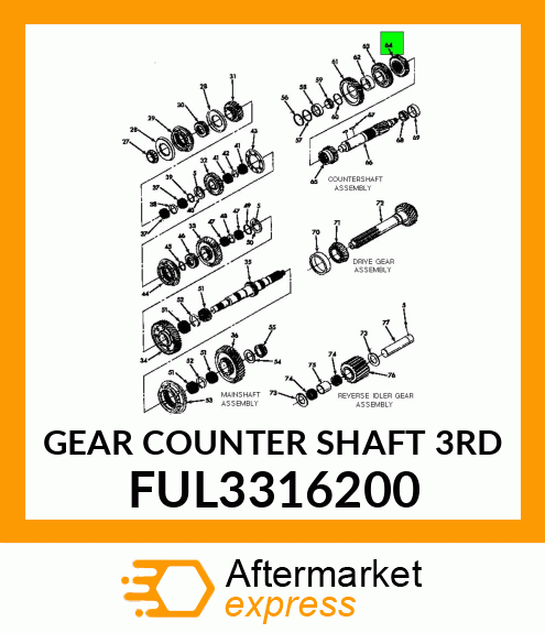 GEAR COUNTER SHAFT 3RD FUL3316200