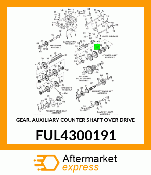 GEAR, AUXILIARY COUNTER SHAFT OVER DRIVE FUL4300191