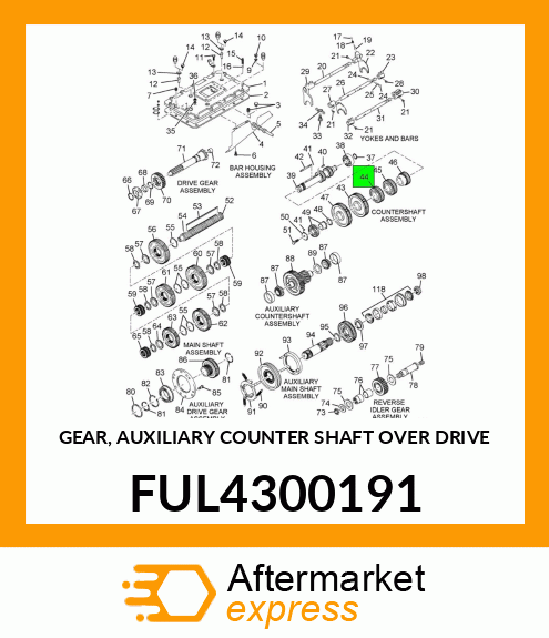 GEAR, AUXILIARY COUNTER SHAFT OVER DRIVE FUL4300191