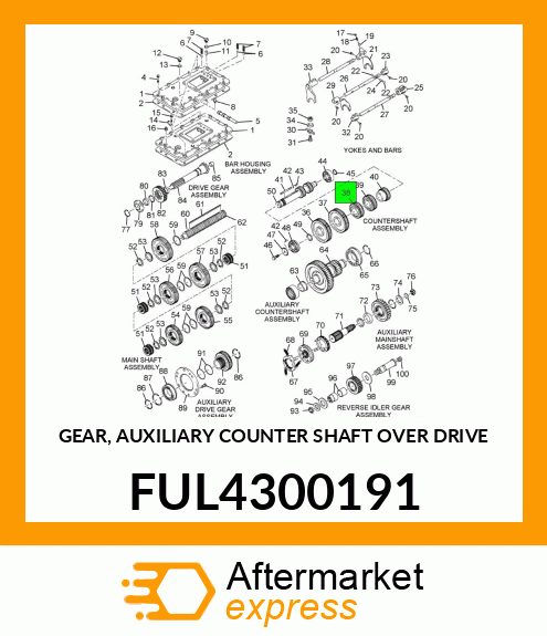 GEAR, AUXILIARY COUNTER SHAFT OVER DRIVE FUL4300191