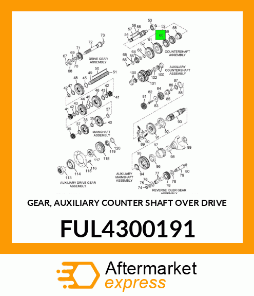 GEAR, AUXILIARY COUNTER SHAFT OVER DRIVE FUL4300191