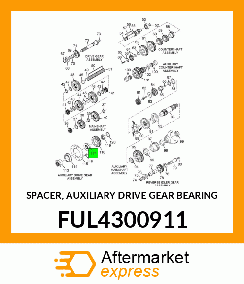 SPACER, AUXILIARY DRIVE GEAR BEARING FUL4300911