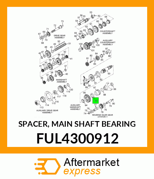 SPACER, MAIN SHAFT BEARING FUL4300912