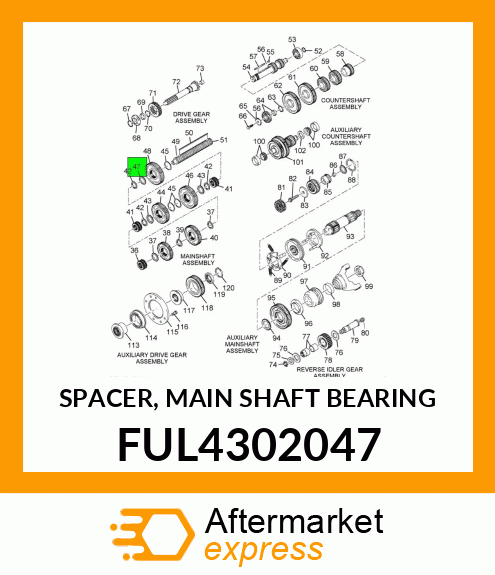 SPACER, MAIN SHAFT BEARING FUL4302047