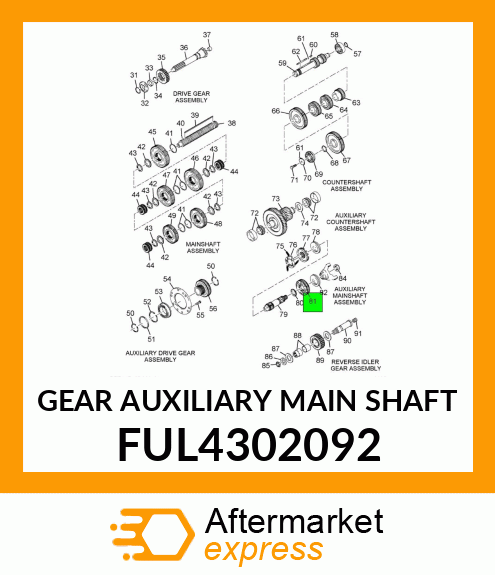GEAR AUXILIARY MAIN SHAFT FUL4302092