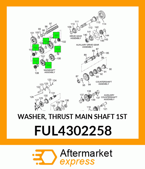 WASHER, THRUST MAIN SHAFT 1ST FUL4302258