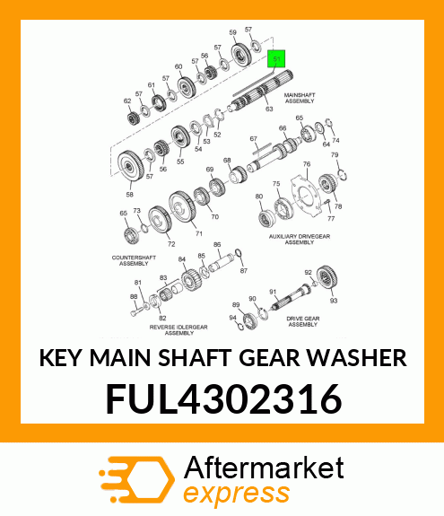 KEY MAIN SHAFT GEAR WASHER FUL4302316