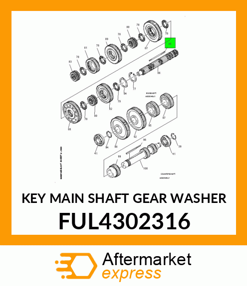 KEY MAIN SHAFT GEAR WASHER FUL4302316