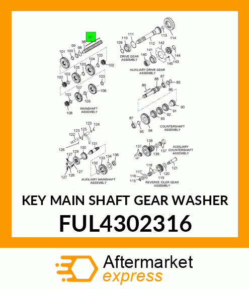 KEY MAIN SHAFT GEAR WASHER FUL4302316