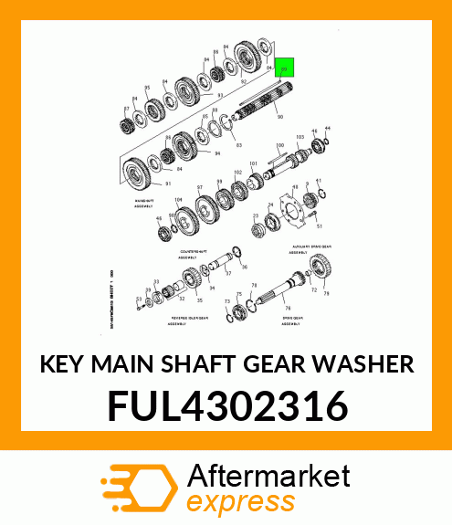 KEY MAIN SHAFT GEAR WASHER FUL4302316