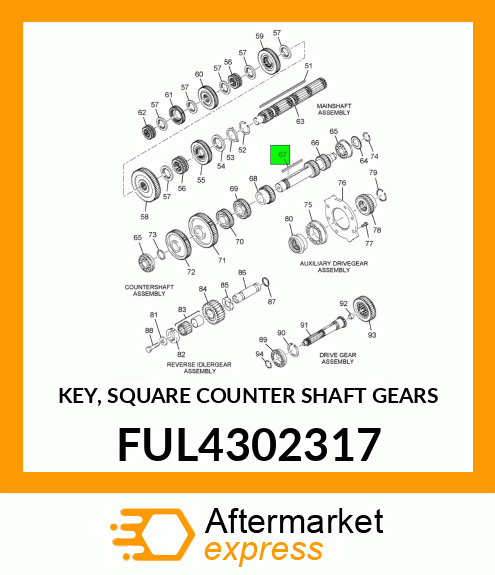 KEY, SQUARE COUNTER SHAFT GEARS FUL4302317