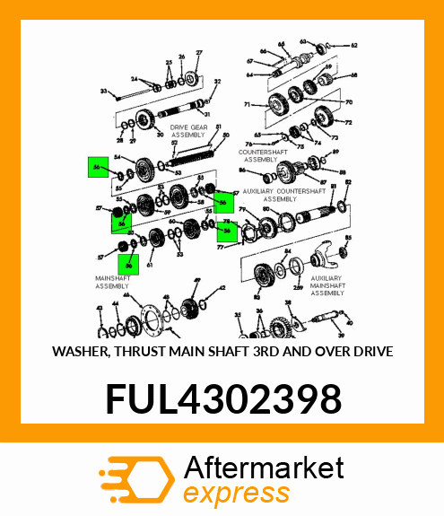 WASHER, THRUST MAIN SHAFT 3RD AND OVER DRIVE FUL4302398