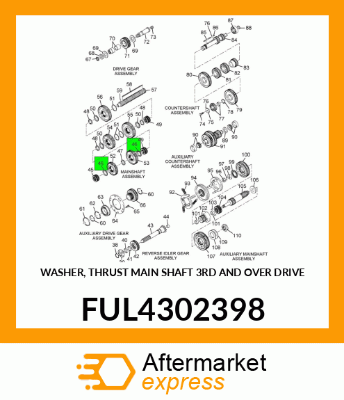 WASHER, THRUST MAIN SHAFT 3RD AND OVER DRIVE FUL4302398