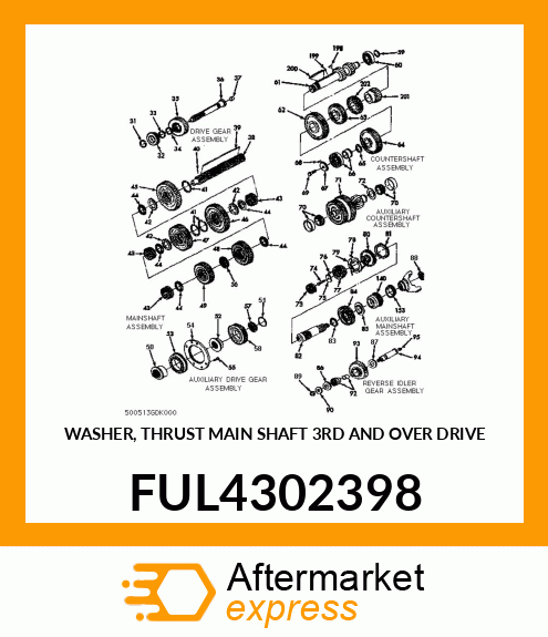 WASHER, THRUST MAIN SHAFT 3RD AND OVER DRIVE FUL4302398